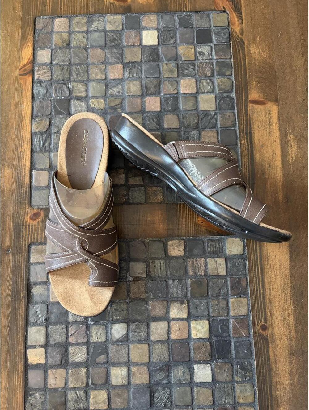 Vintage Y2K Cabin Creek Kevin Brown Strappy Sandals size 10